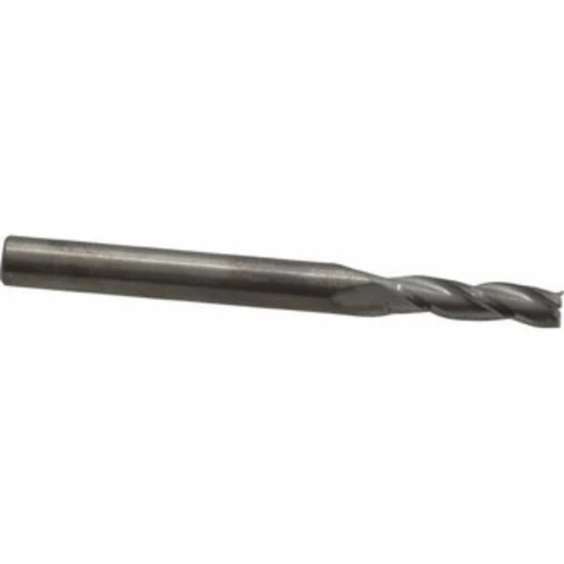 RobbJack 5/32, 9/16 LOC, 3/16 Shank Diam, 2 OAL, 3 Flute, Solid Carbide Square End Mill Single End, Uncoated, Spiral ...